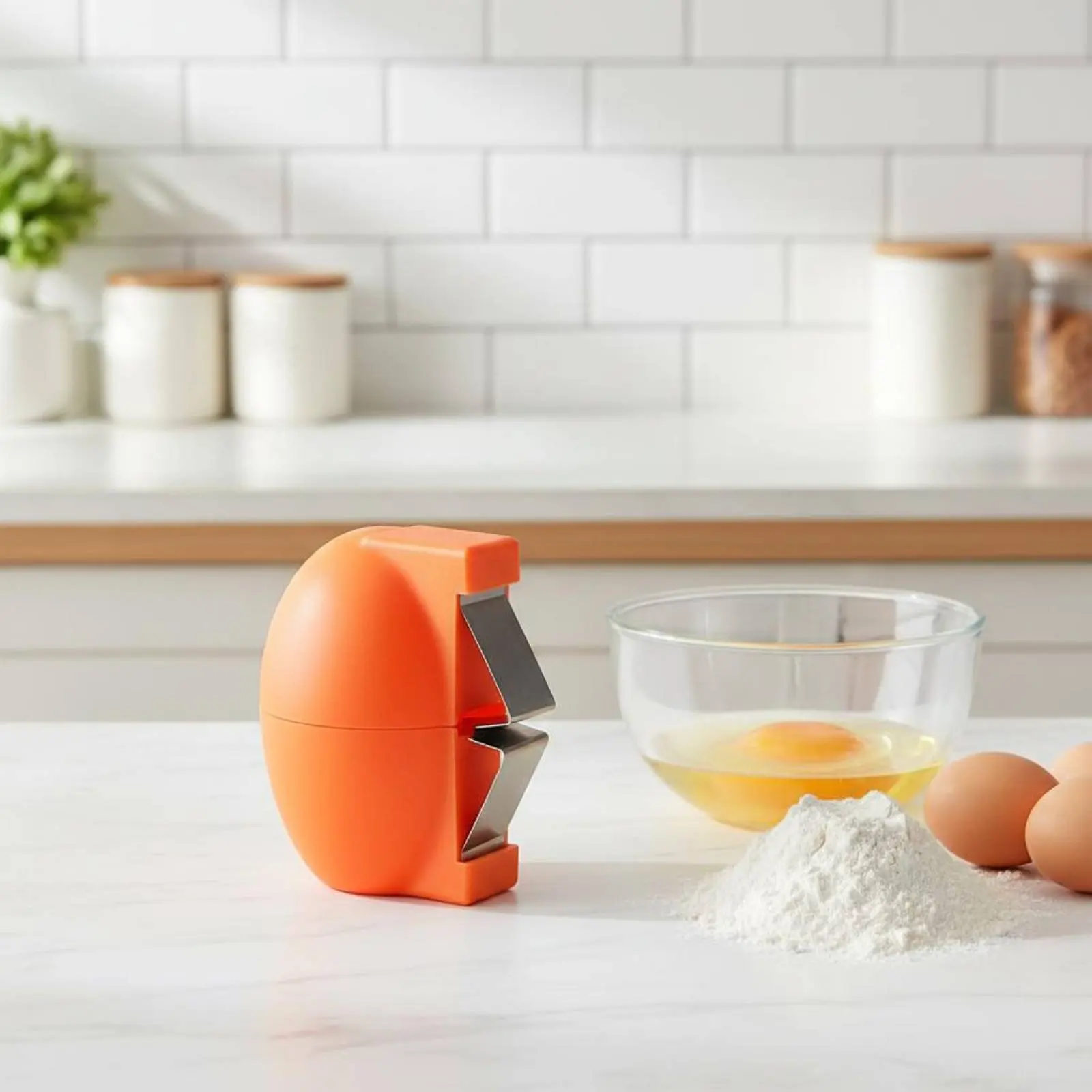 

Hen Fruit Shell Opener No Mess Cracking Hen Fruit Opener Baking Gadget Easy to Use Kitchen Utensil Food-Grade Material for Cooks