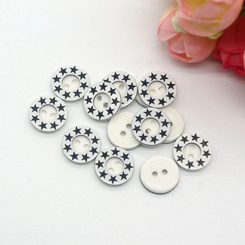 50pcs Resin Sewing Buttons Scrapbook Star 2 Holes 12.5mm Costura Decorate vintage buttons sewing supplies craft supplies W20001