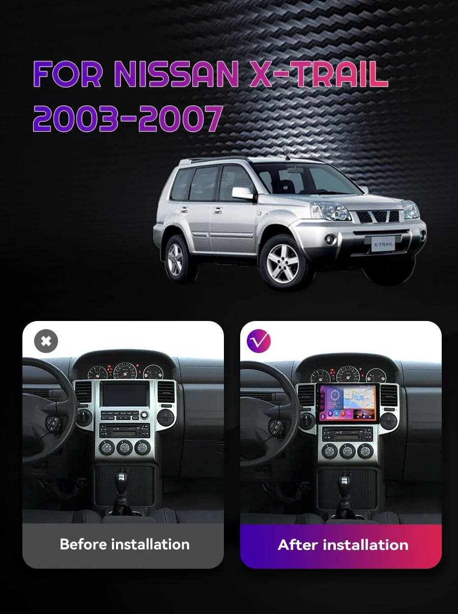 For Nissan X-trail 2003 2004 2005 2006 2007 Car Multimedia Video Player Wireless Carplay Android Auto GPS Navigation Car Radio