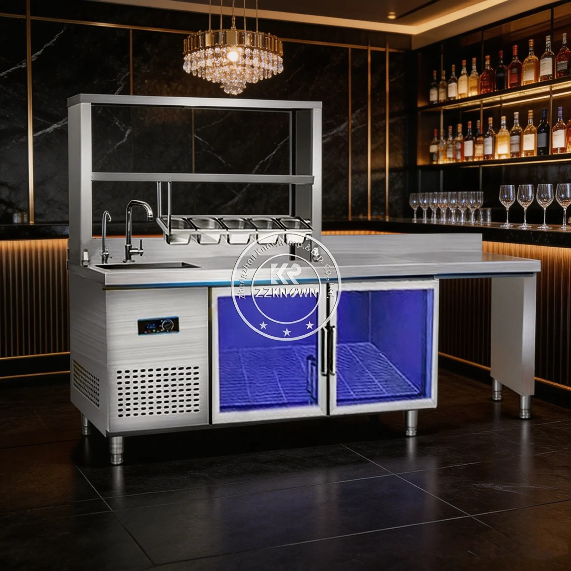 

Customized Hot Sell Commercial Stainless Steel Milk Tea Shop Counter Design Equipment Bubble Tea Counter Can