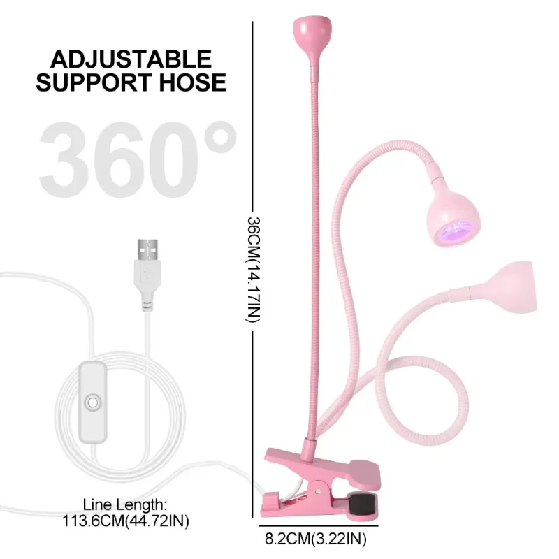 UV LED nagellak drooglamp met flexibele bureauclip, mini USB draagbare nageldroger, manicure salongereedschap