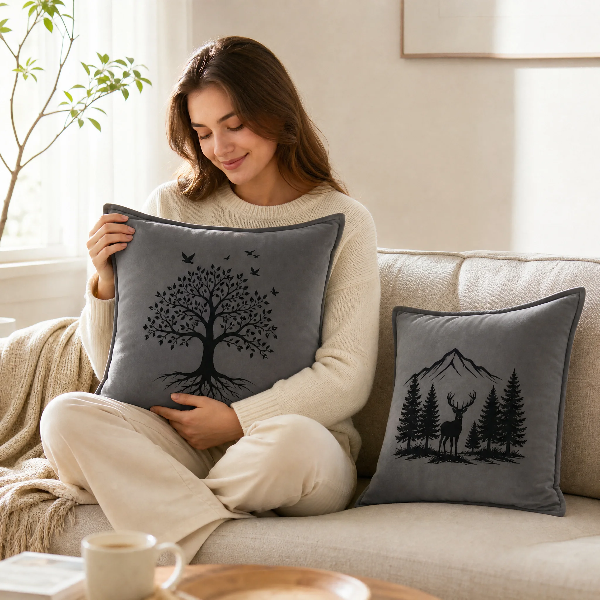Custom Pet Photo Pillow Cover Personalized Dog Portrait Cushion Cover Custom Image Print Throw Pillow Case Home Decor Gif