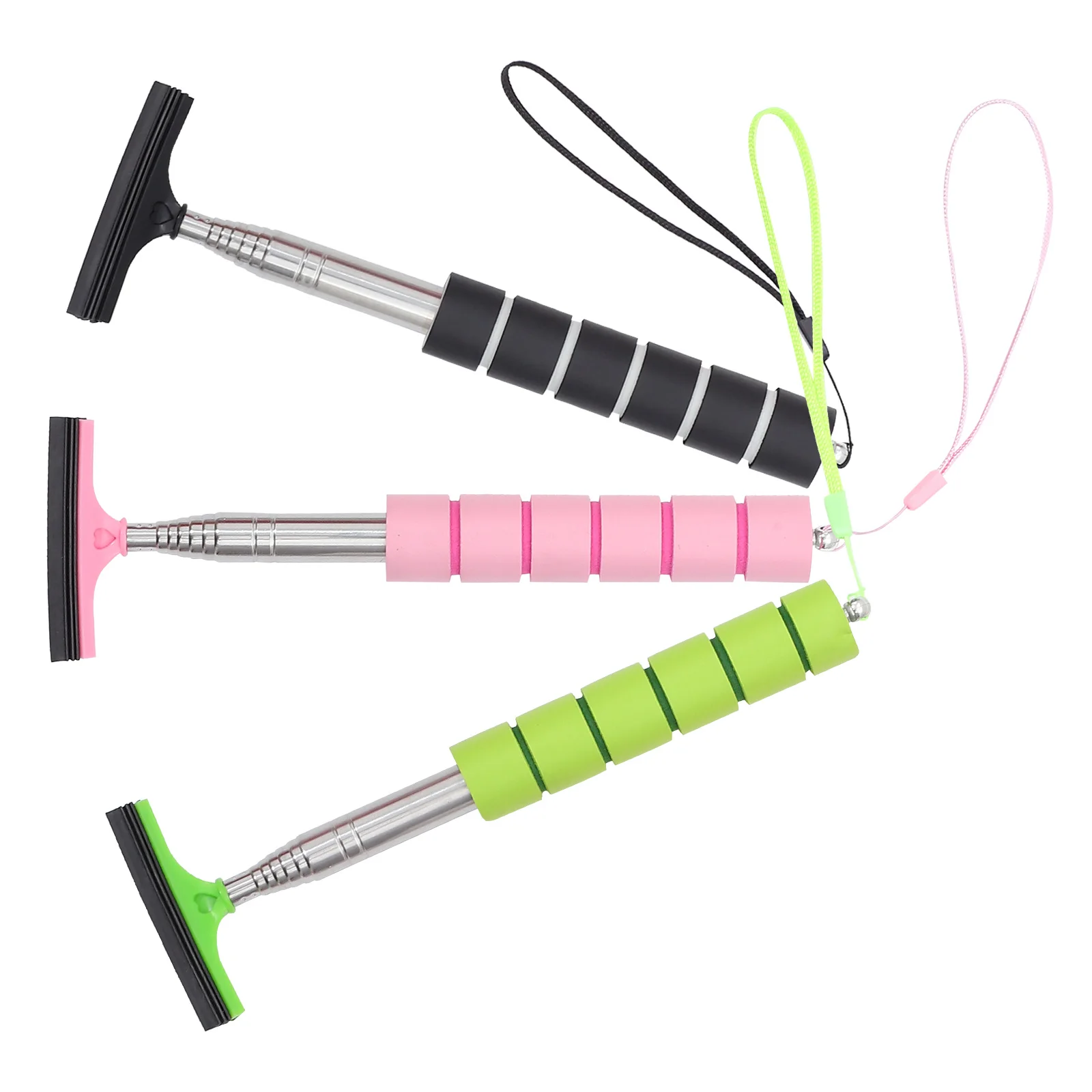 

3Pcs Rain Scraper for Car Windows Stainless Steel Retractable Mirror Squeegee Cleaner for Side Rear View Window Glass Automotive