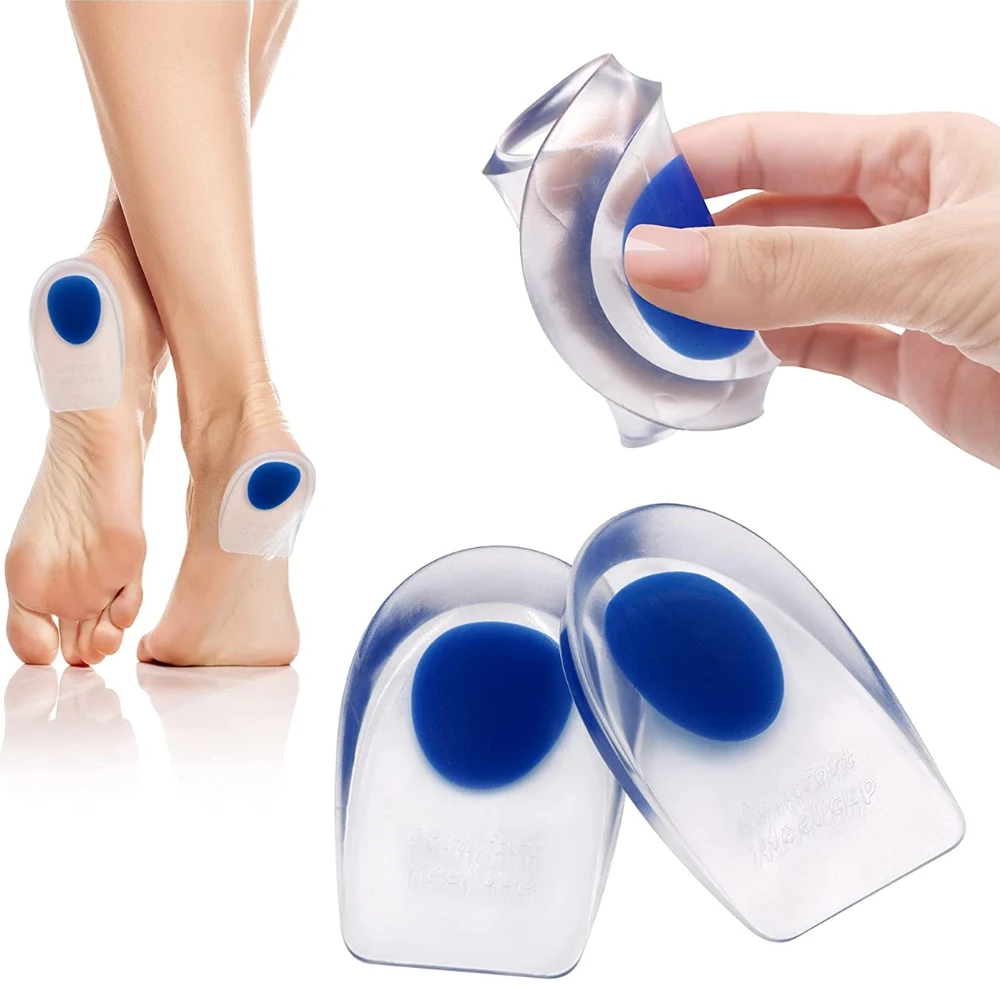 Silicone Gel Insoles Heel Cushion Soles Relieve Foot Pain Plantar Fasciitis Protectors Spur Support Shoe Pad Feet Care Inserts