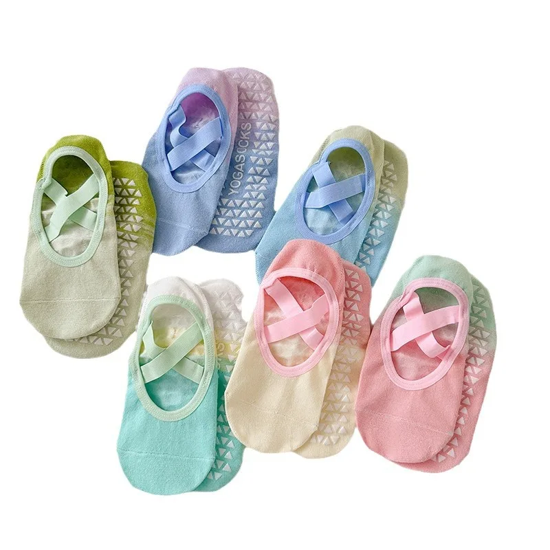 

Носки для пилатеса с силиконовыми вставками для женщин, зимние, градиентные, нескользящие, для йоги, невидимые, без задника, для танцев и тренировок, спортивные носки