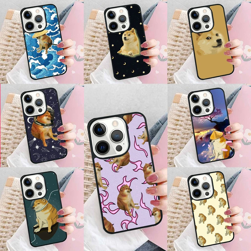 Cheems Doge Soft Phone Case Cover for iPhone 16 Promax 15 Pro 13 14 Plus 11 12 Mini XR XS MAX Coque