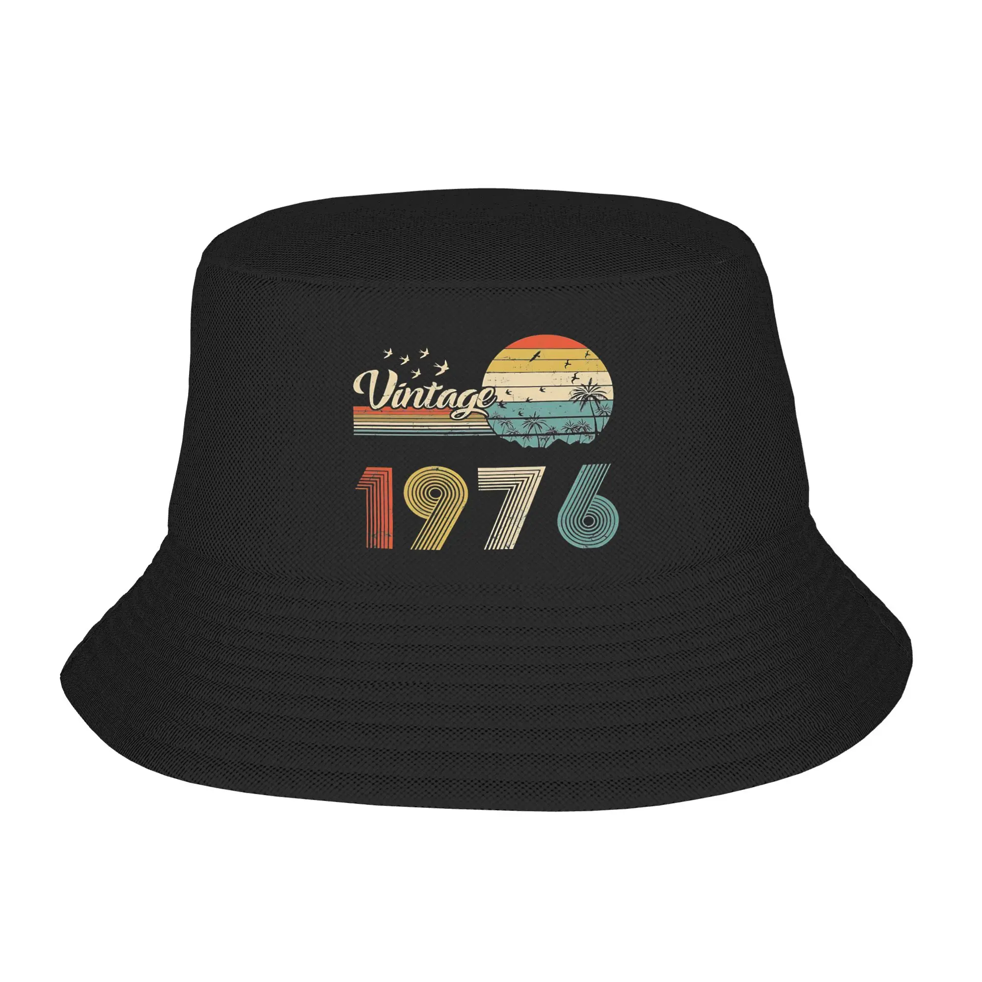 Girl Kawaii Bucket Hat Born 1976 50th Birthday Merch Bob Hat For Travel Headwear Lightweight