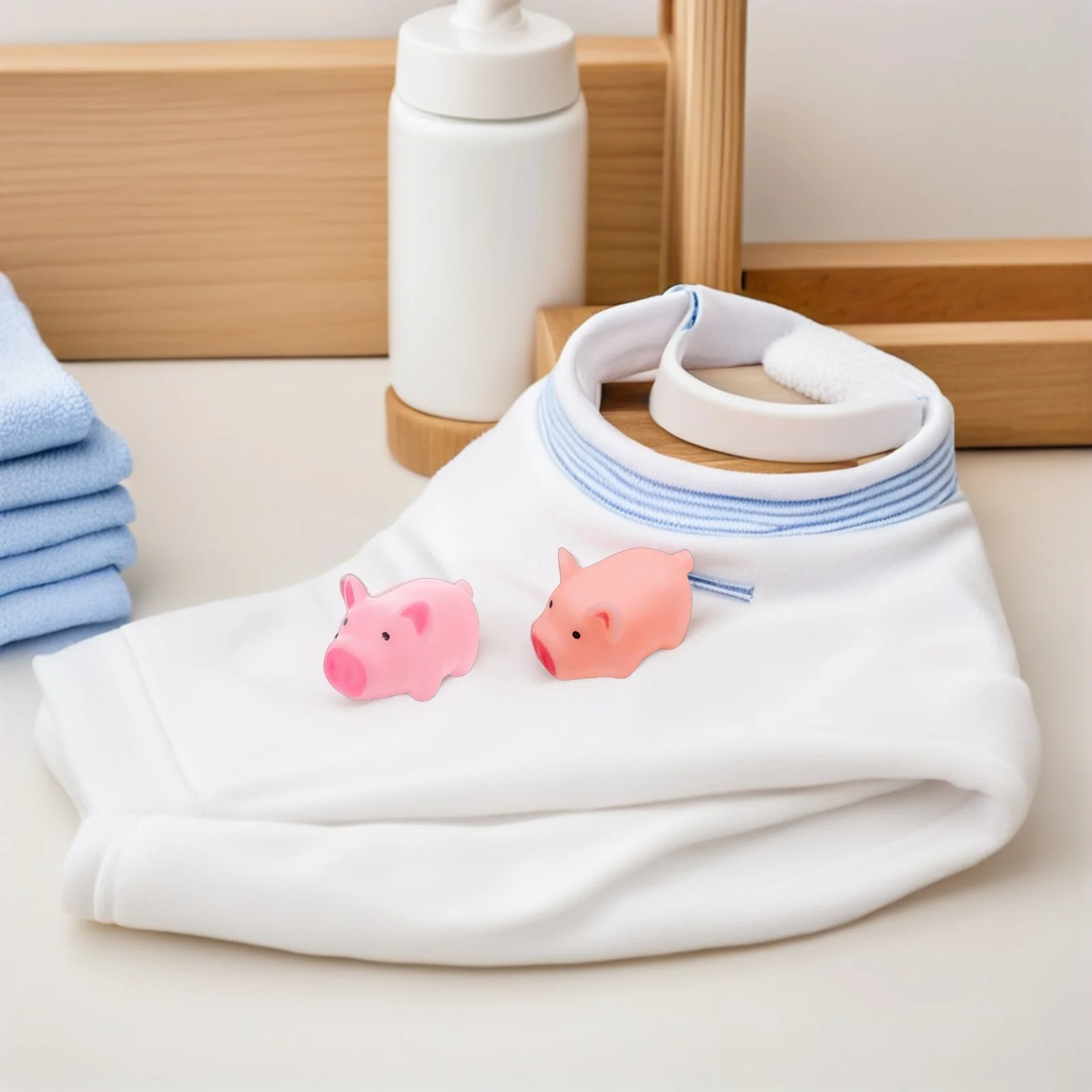 ของเล่นบีบมีเสียงร้องรูปหมูน้อย 40 ชิ้น สำหรับงานปาร์ตี้คริสต์มาสเด็ก ของเล่นน้ำบีบเล่นในอ่างอาบน้ำ สีชมพู