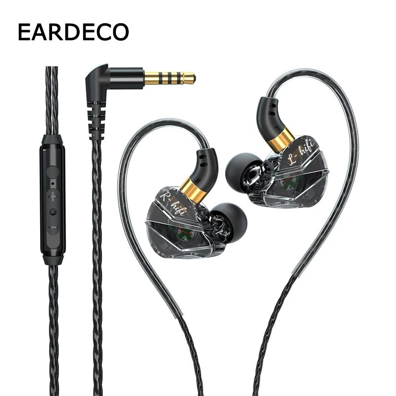 EARDECO 3.5mm Wired Headphones In Ear Headset Wired Earphones with Microphone Bass Stereo Earbuds Sports Headset For Mi Phones