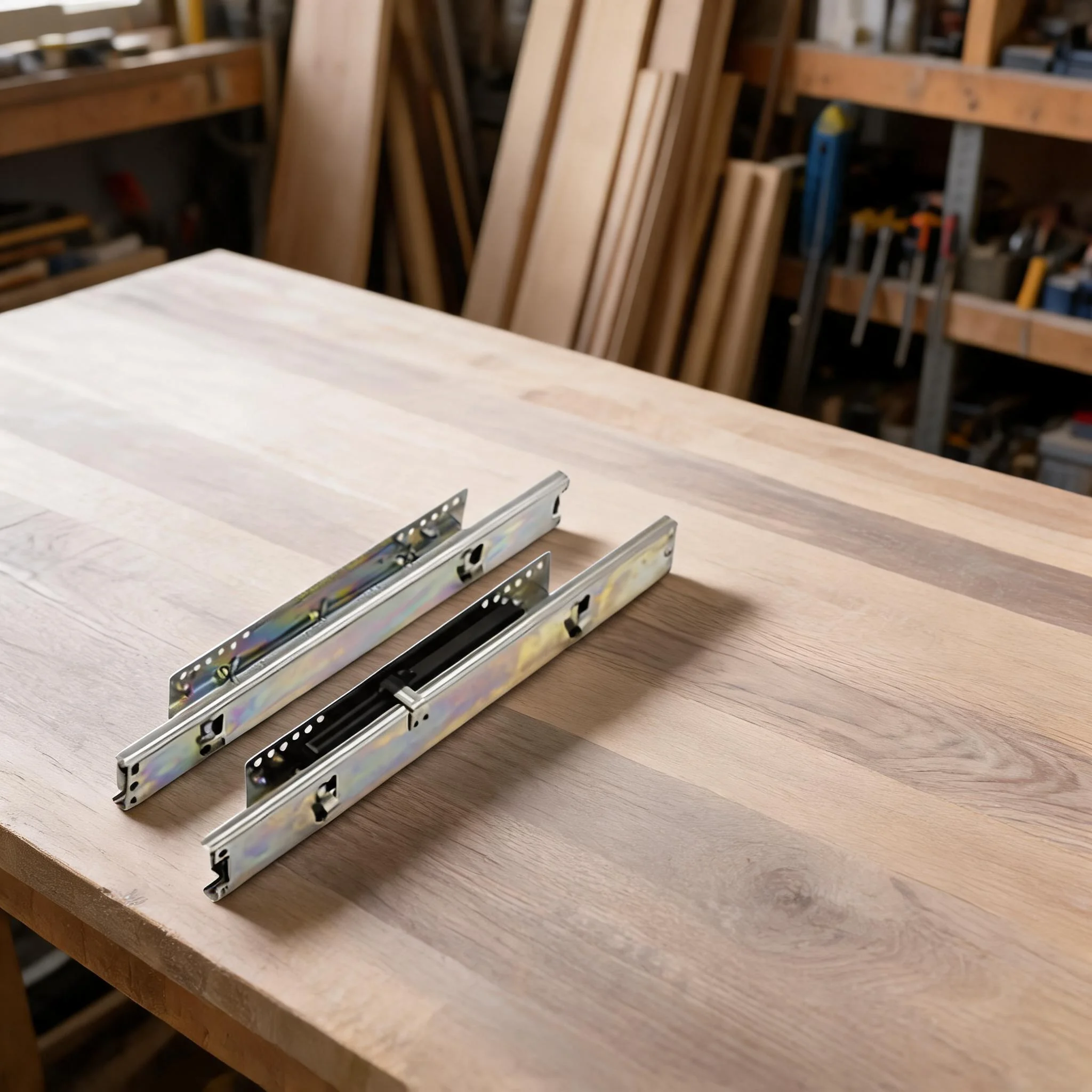 16In Cabinet Silent Ball Bearing Drawer Slides High Capacity Steel Undermount Cold Rolled Steel Sliding Track Furniture Hardware