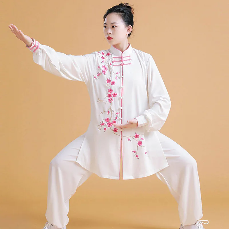 Women's and Men's New Embroidered Tai Chi Uniform Spring Summer Chinese Style Martial Arts Performance Training Clothing