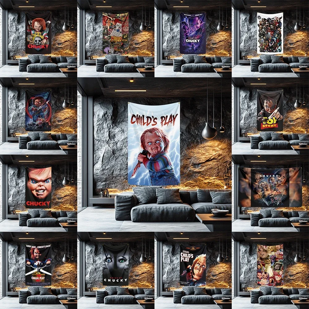 Chucky Child's Play Tribute Cinema Flag  Polyester Banner For Studio Wall Decor Director Fan Gift