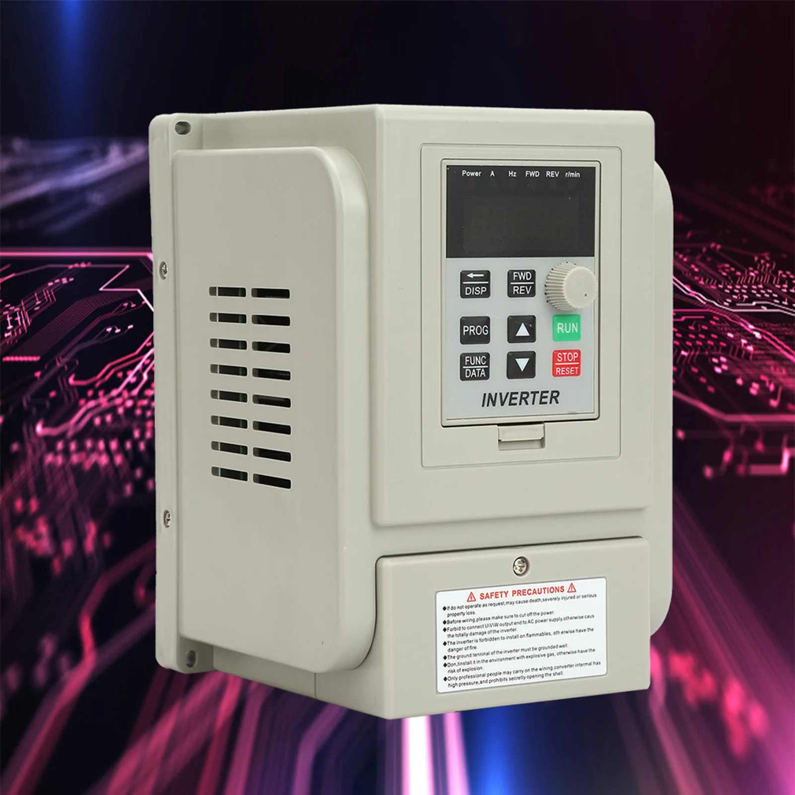 

Inverter Motor Drive 220VAC Variable Frequency Drive VFD Speed Controller for Single phase 0.75kW AC Motor Variable Speed Drive