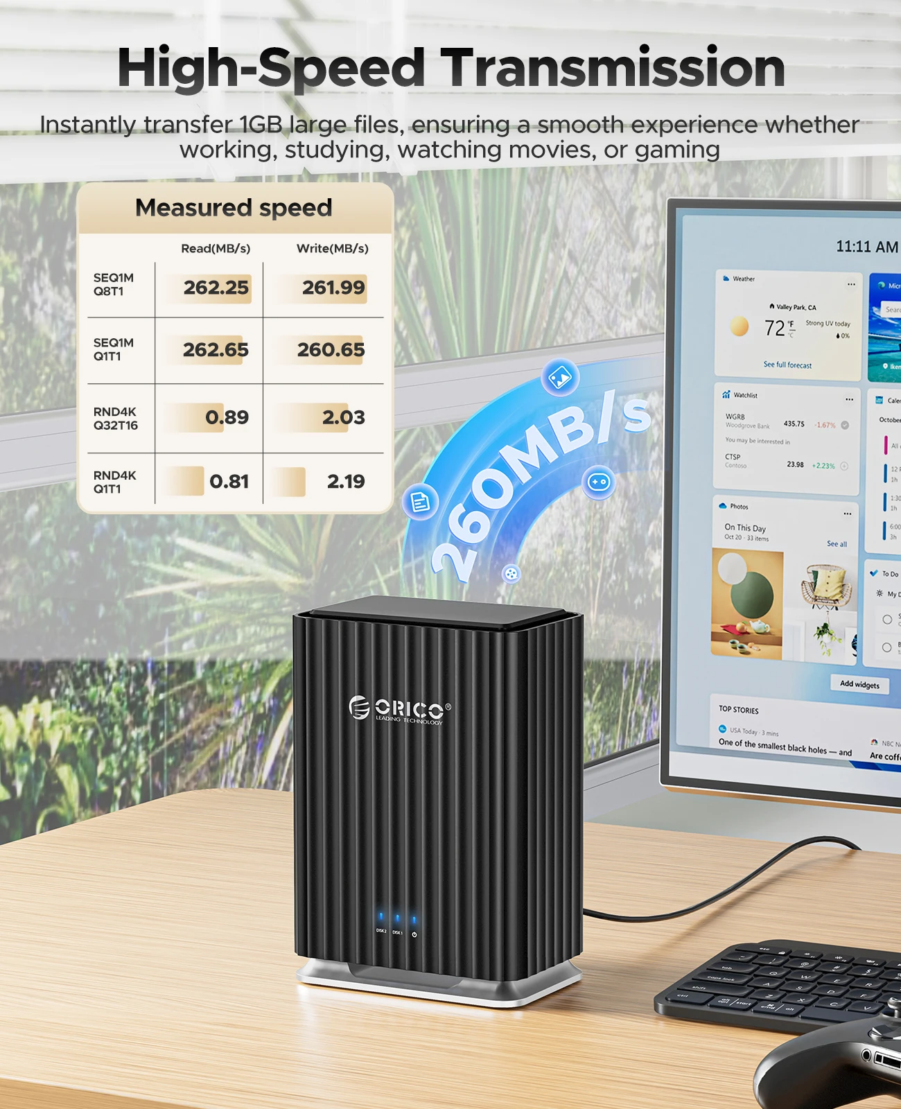 ORICO 2.5 e 3.5 pollici Type-C HDD Docking Station 110TB Max 5 Bay Custodia per disco rigido HDD SDD Docking Station per PC Hard Disk Box
