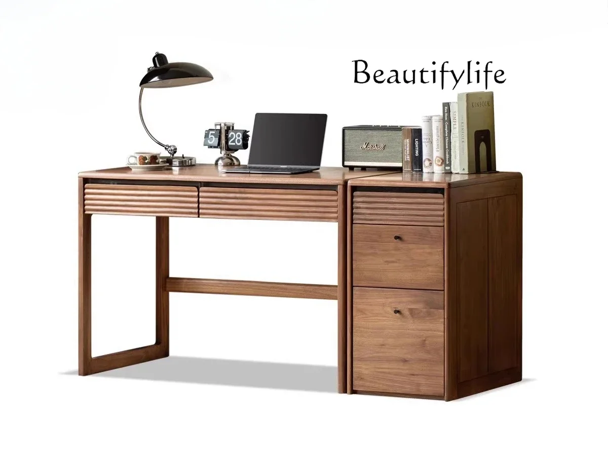 Nordic medieval solid wood desk household simple makeup table with drawers