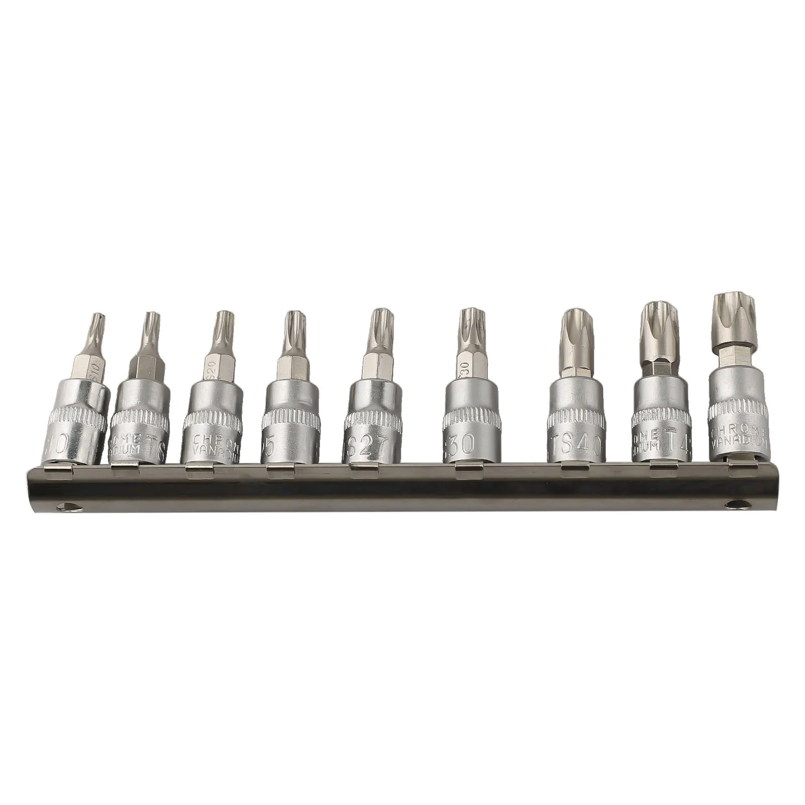 9pcs 5 Point Star Torx Screwdriver Bit Set 1/4 Inch Drive Pentalobe TS10 TS15 TS20 TS25 TS27 TS30 TS40 TS45 TS50