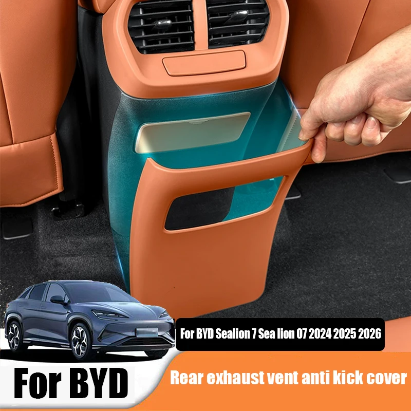 

Для BYD Sealion 7 Sea lion 07 EV 2024 2025 2026 задняя выхлопная вентиляционная крышка, противоударная крышка, материал ABS, внутренний защитный компонент