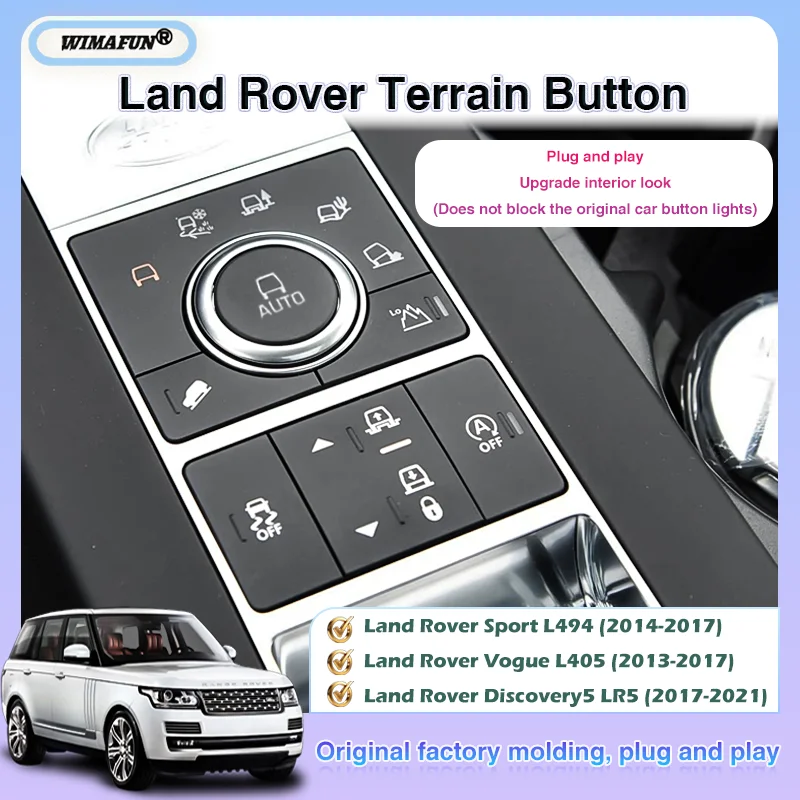Terrain Replaceable Button Cover, Plug-and-play, For Land Rover Range Rover Sport L494/Vogue L405 213-2017/Discovery 5 2017-2020