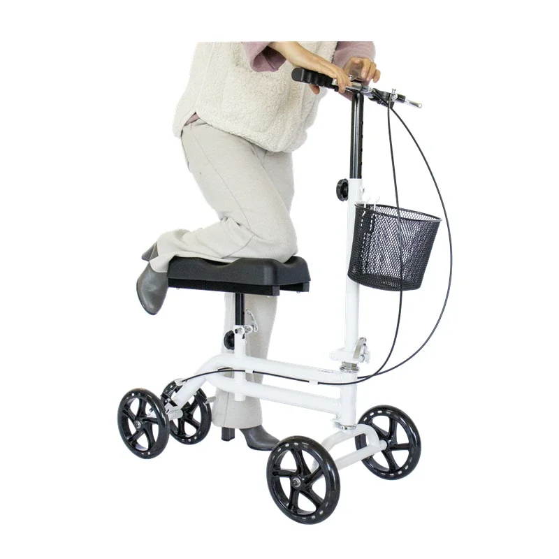 Lightweight manual knee walker portable disabled scooter, used for outdoor standing tools for elderly people's activities