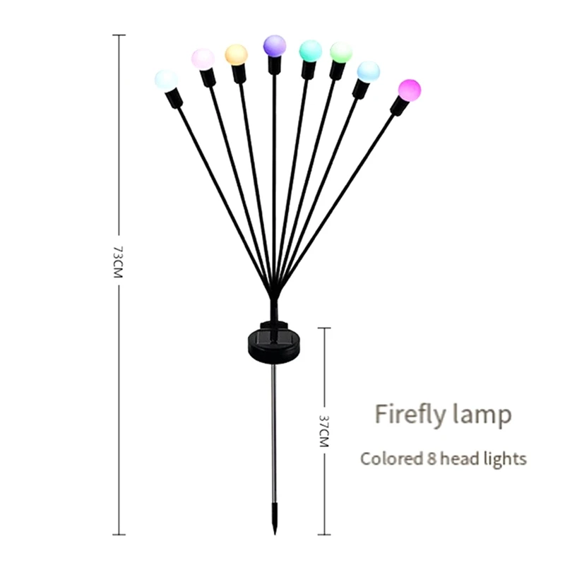 4 Piece Solar Garden Lights Solar Swaying Light 8LED For Yard Patio Decoration Colo Light