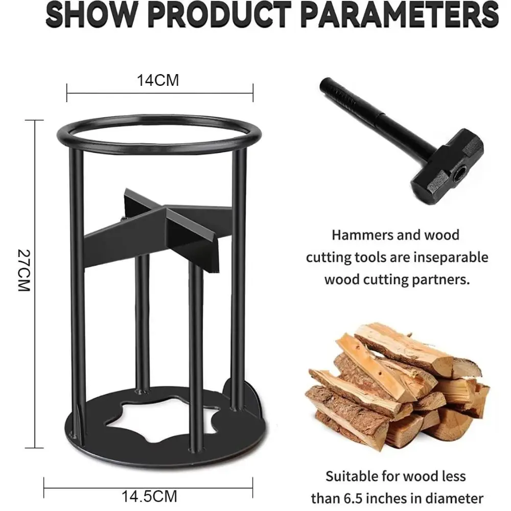 Manual Firewood Kindling Splitter Cast Iron Log Splitter Wedge Wood Splitting Wedge Firewood Cutter Hand Sturdy Wood Chopper view 6