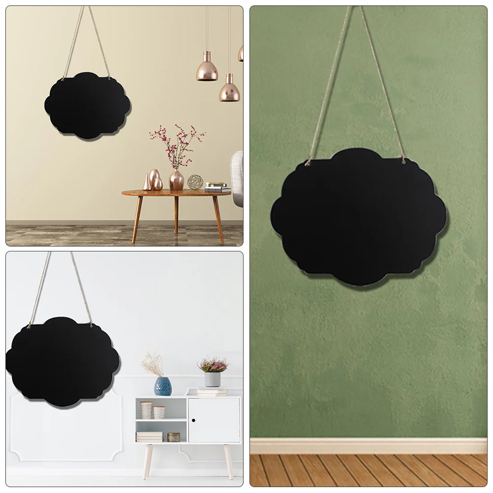 

2 pcs Wooden Double Cloud Shape Blackboards Lanyard Design Boards Sided Hanging Boards Cloud Shape DIY Display Painting Tool