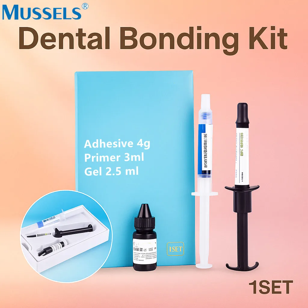 

1 Set Dental Light Cure Orthodontic Adhesive for Brackets Bonding Total Etch Agent Tooth Curing Composite Resin Glue Materials
