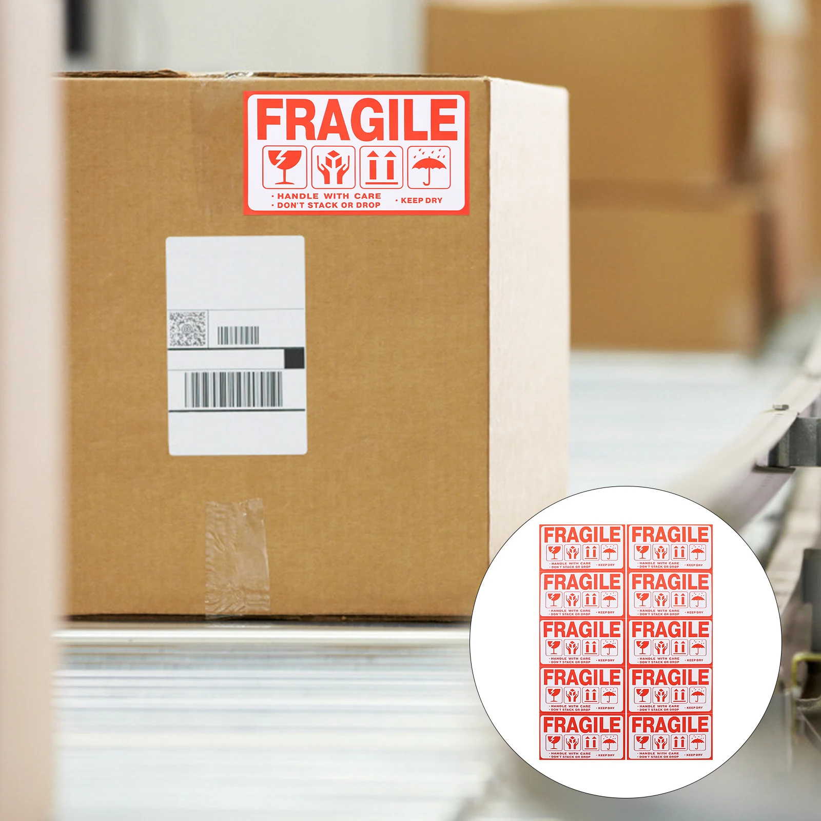 

20 Sheets Fragile Warning Labels Caution Stickers for Packing Boxes Adhesive Shipping