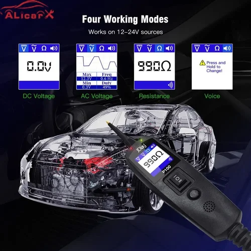 Imagen 2 del producto TopDiag-escáner P100 para coche y camión, herramienta de diagnóstico automotriz con sonda de circuito eléctrico, 2m, EC150, 12V, 24V