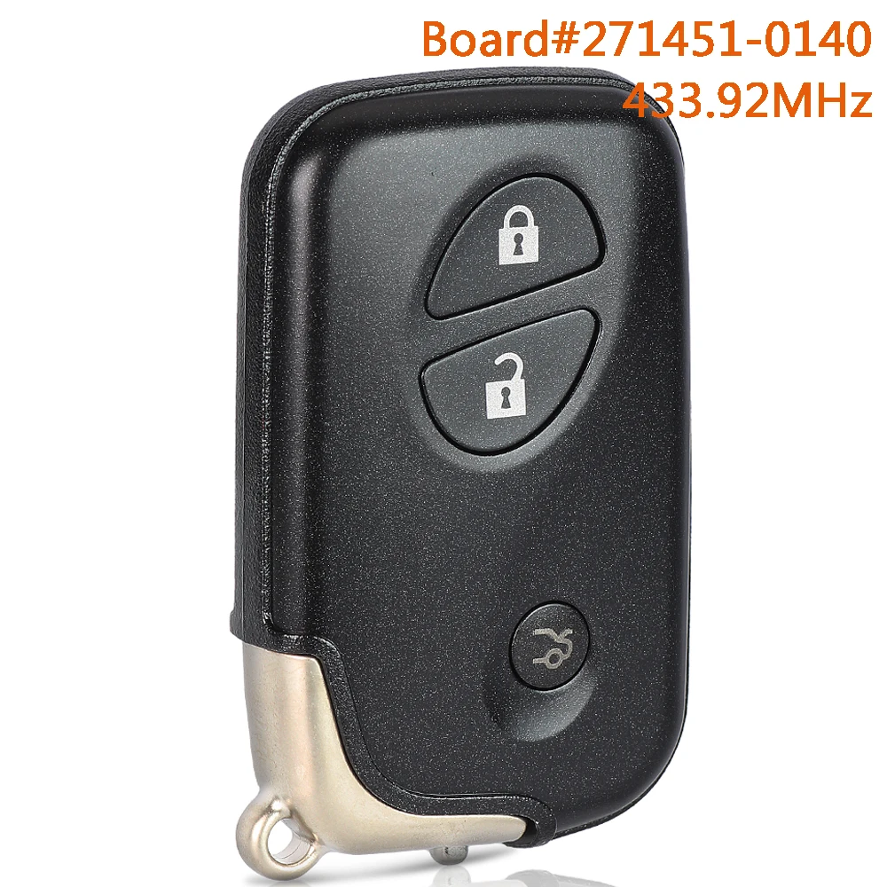 

Умный автомобильный ключ-брелок KEYECU 271451-0140 433.92 МГц для Lexus ES GS IS LS, чип 4D67, 3 кнопки