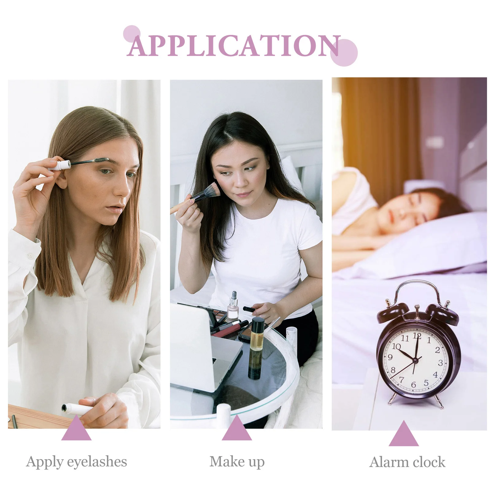 

1pc Digital Alarm Temperature Display Silent Operation Led Hygrometer Clock Clear Makeup Mirror For Bedroom Desktop Electric