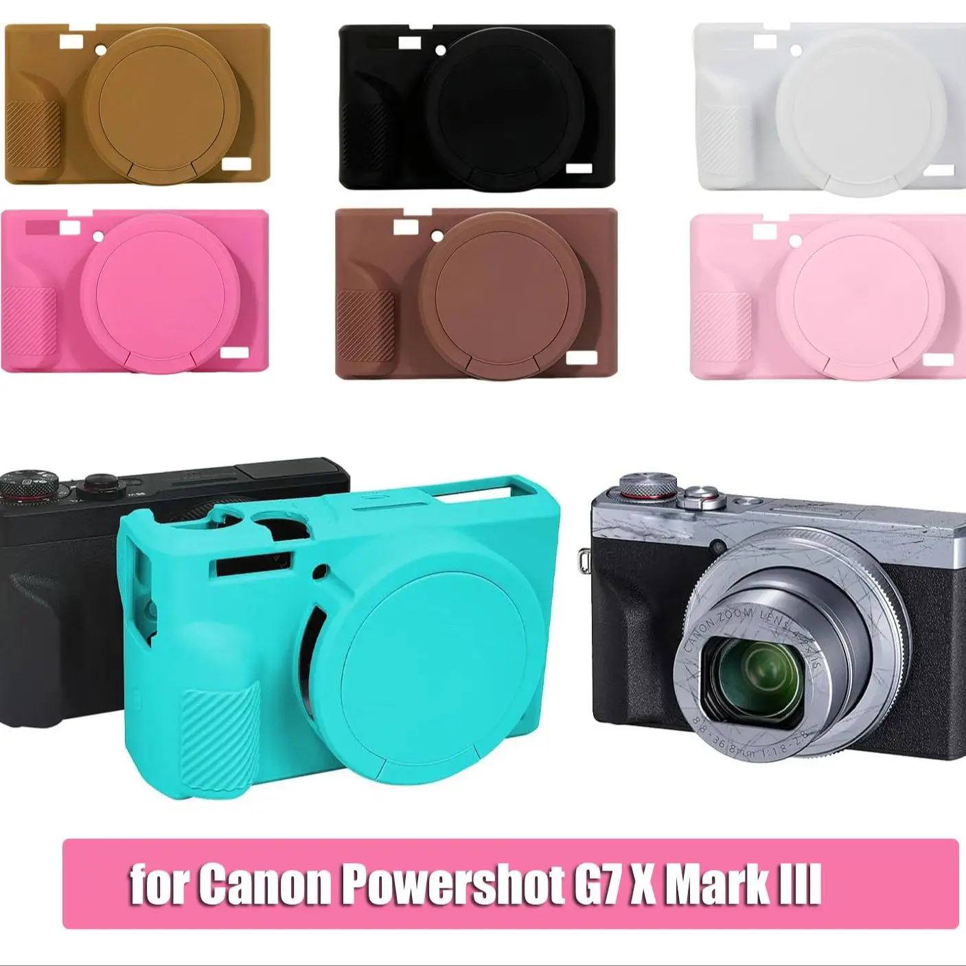Etui na aparat Canon Powershot G7X Mark III, miękka silikonowa osłona ochronna na aparat Canon Powershot G7X Mark III DSLR — zdjęcie produktu 7