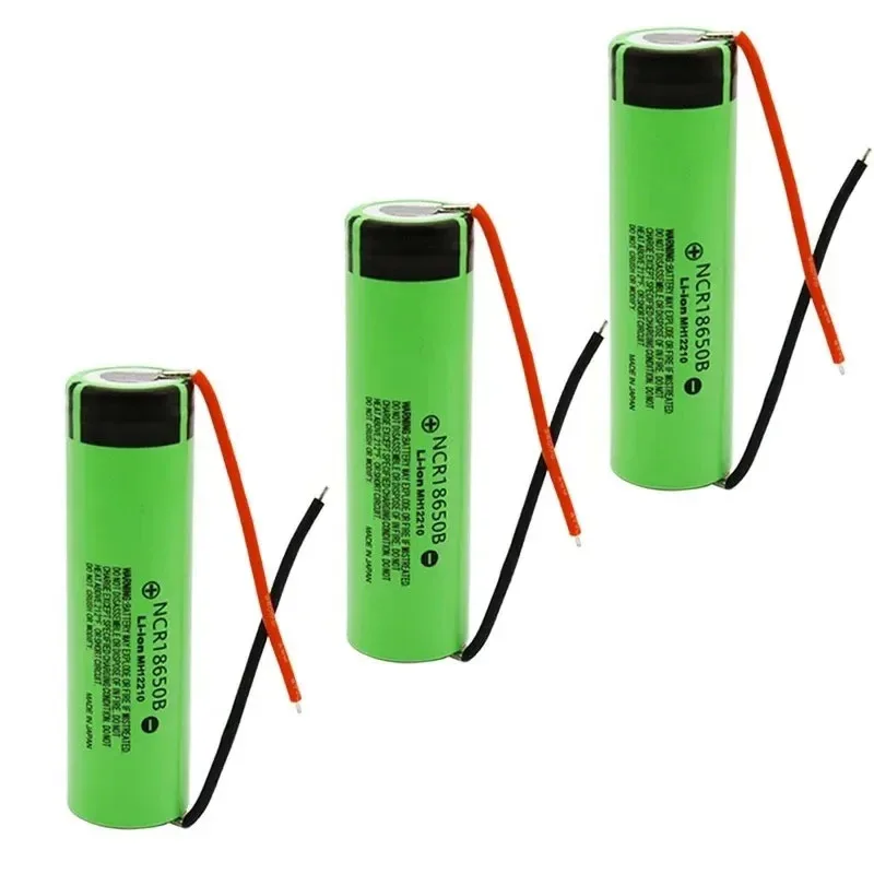 100% Original 18650 Lithium Battery 3400mAh NCR18650B 3.7V for DIY Flashlights and Wires 1-10 Pieces