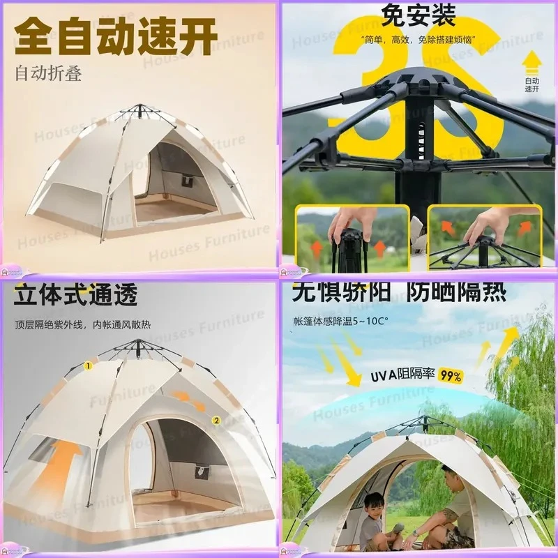 For 3-4 Person Camping Tent Automatic Pop Up Double Layer Waterproof Portable Folding Outdoor Hiking Travel Shelter Rainproof