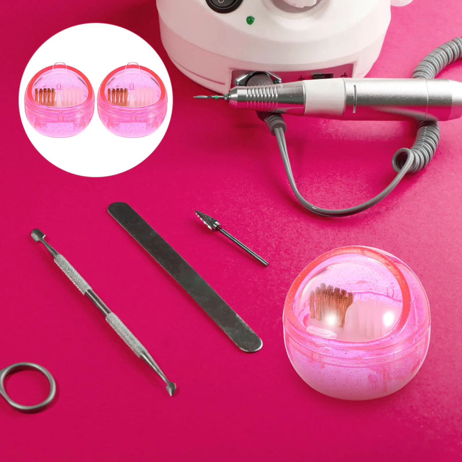 

2Pcs Nail Art Brush for Cleaning Root Canal Files Machine Needles and Nail Drill Bits Quick Convenient Plastic