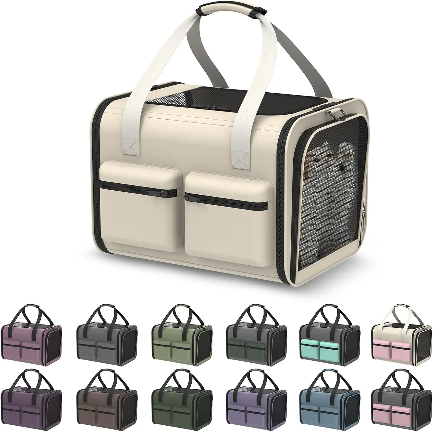 

Мягкая переноска для домашних животных, одобренная авиакомпанией для кошек и маленьких собак до 15 фунтов, одобренная TSA для путешествий, автомобилей, ветеринаторов