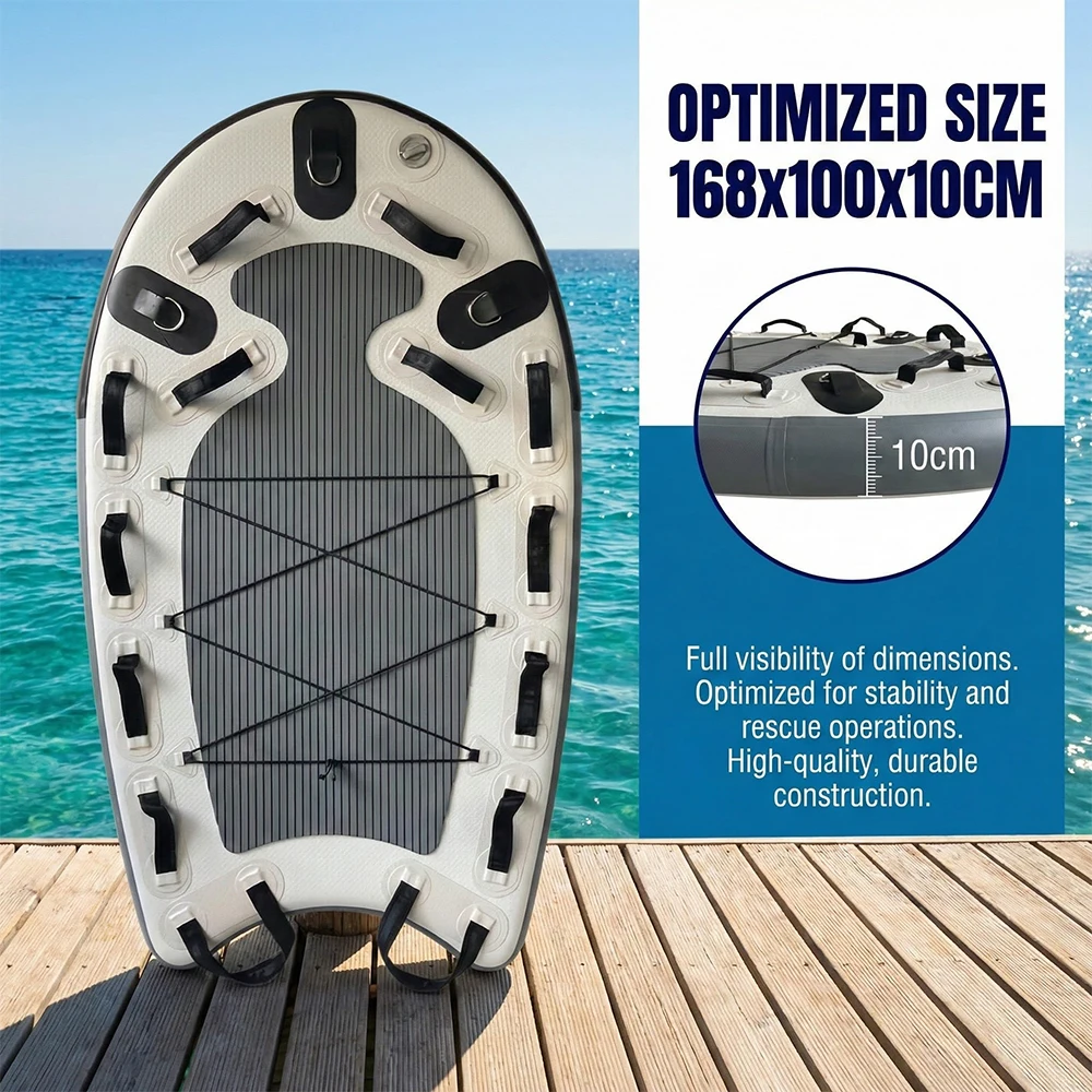 EU-Lager Aufblasbares Bodyboard Professioneller Notfall-Wasserrettungsschlitten Schwimmende Wassermatte Jet-Ski-Schlittenbrett für Wassersport – Detail 2
