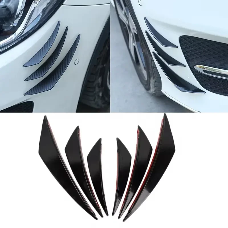 

Car Front Bumper Rubber Lip Diffuser Splitter Fins Canards Wings Coche Body Stickers Auto Delanteros Strip Decoration