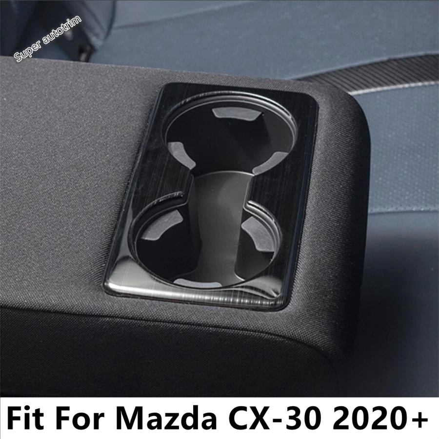 

Rear Seat Water Cup Holder Frame Stickers Decoration Sequins Cover Trim For Mazda CX-30 2020 - 2024 Stainless Steel Accessories