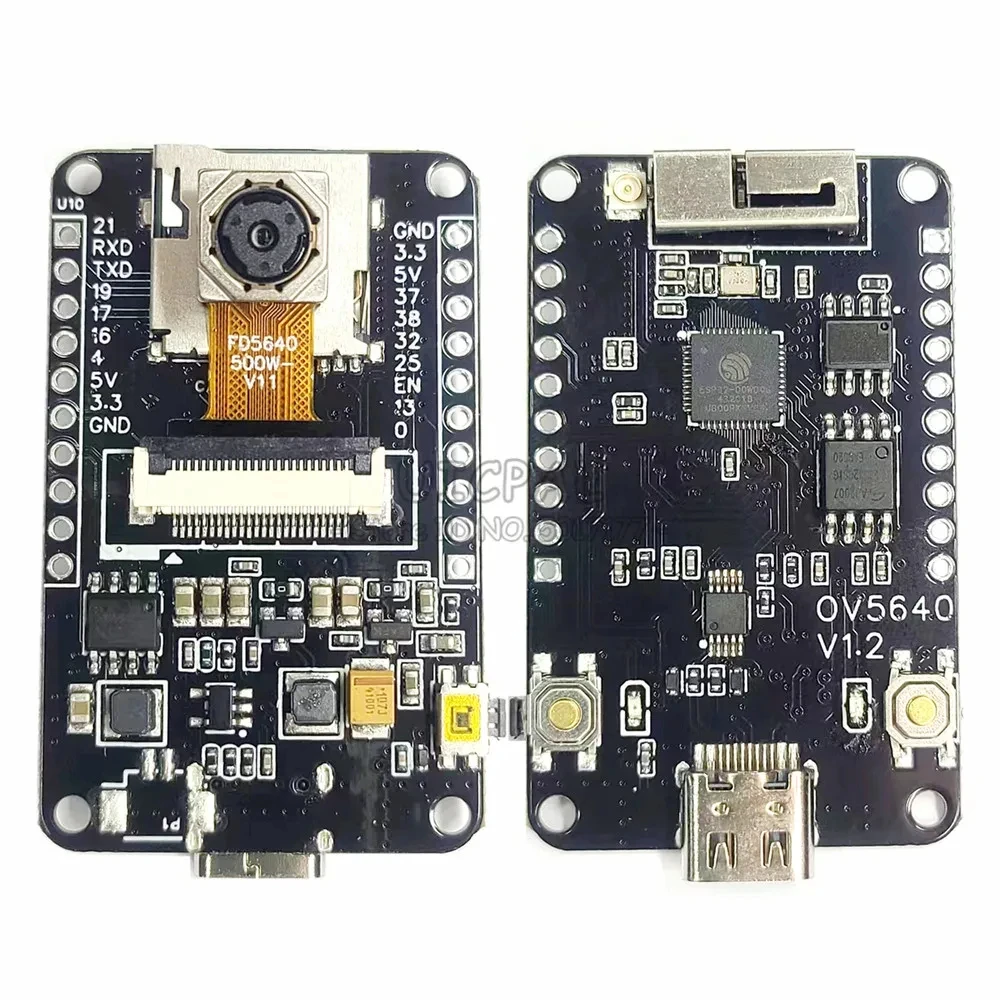 ESP32 CAM Camera Module OV5640 Kit 2.4 GHz WiFi and Bluetooth Develop Board Type C 8MB PSRAM HD 5MP Auto Focus 66 120 160 Degree