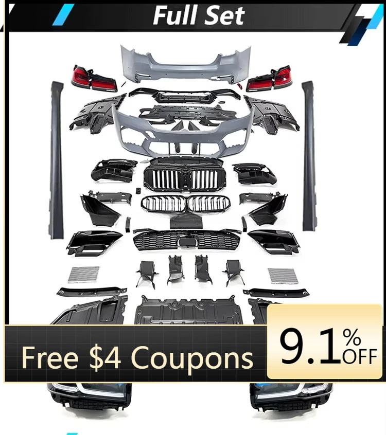 جودة عالية وآمنة وموثوقة 2022 السنة 5 سلسلة G30 G38 إلى M5 Lci طقم الجسم G30 قديم إلى جديد F90 مصدات السيارات المصباح Tailly