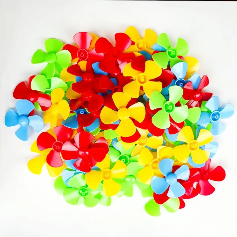 80PCS 60mm 4-Blade Propeller for 2mm Motor Shaft for Windmill, Small Fan, Underwater Robot, DIY Helicopter