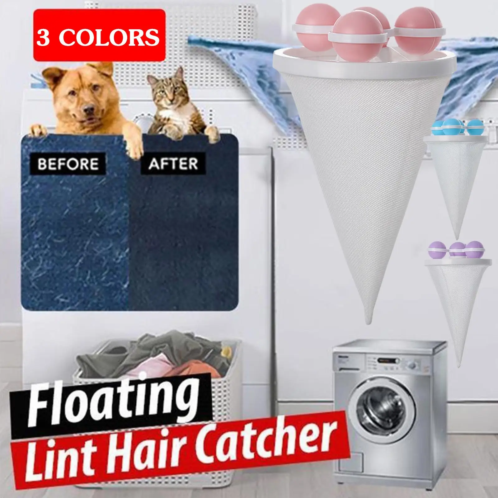 Removal Washing Machine Pet Fur Hair Removal Trap Reusable Dirty Collection Hair Filtering Mesh Floating Mesh Ball Cleaning V3T5