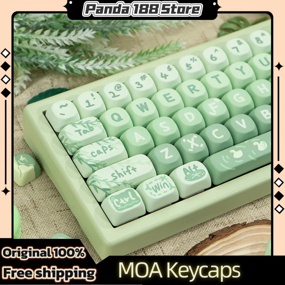 Spring Outing Themed Keycaps 133 Keys Moa Cherry Profile Pbt Thermal Sublimation Mechanical Keyboard Personality Cartoon Keycaps