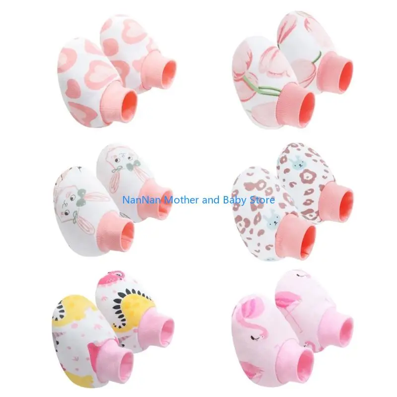 6 쌍 남여 아기 양말 면화 부드러운 직물 실내 신발 세트 탄성 가장자리 사랑스러운 패턴 매일 홈 디자인