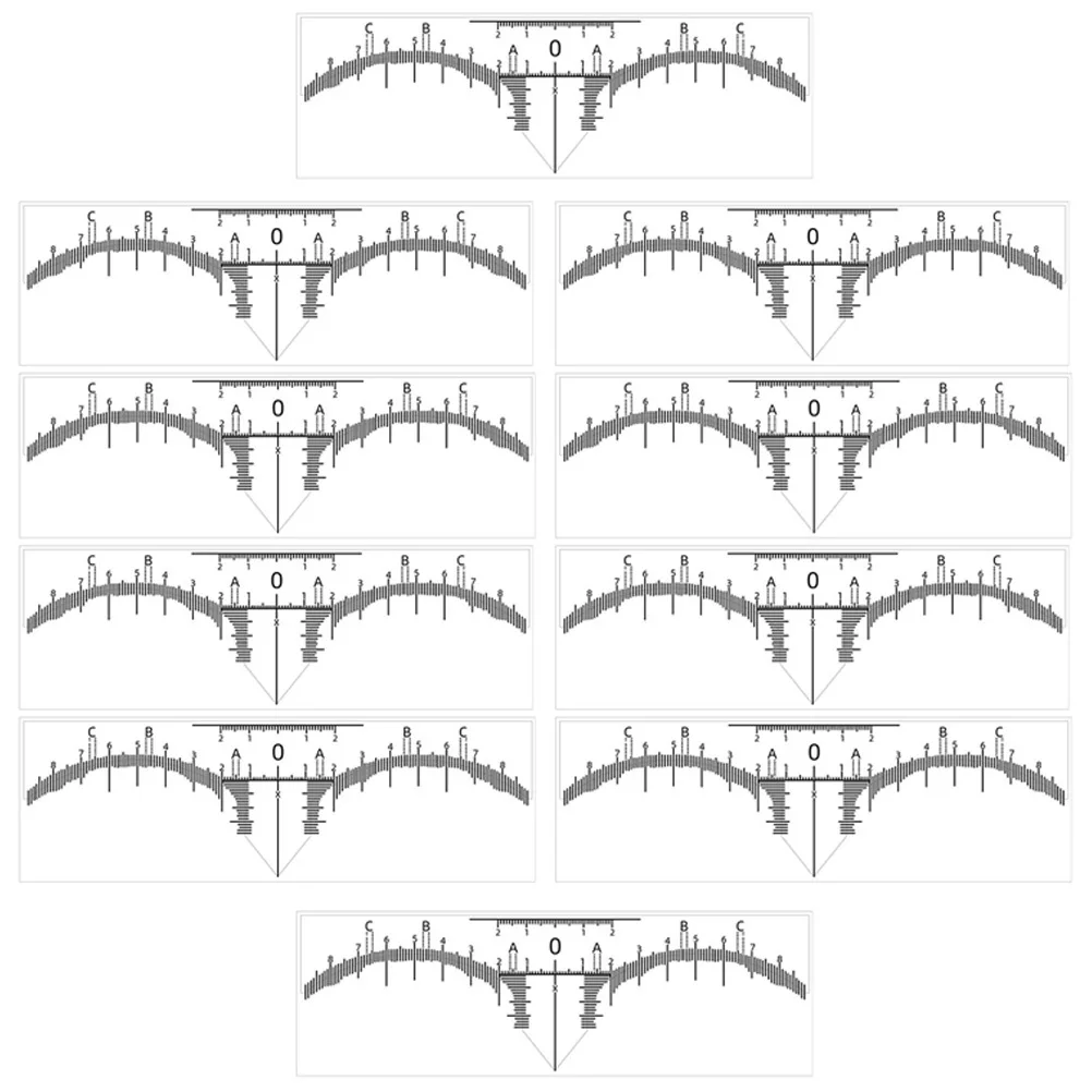 Règle à sourcils professionnelle, 10 pièces, façonneur de mesure, filetage de sourcils symétrique, outil de remplissage de crayon de tatouage