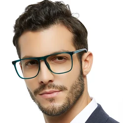 Comfort Reading Glasses For Men Anti-glare Computer Glasses Frame Large Square Anti-blue Light Presbyopia+1.0 to+6.0 MARE AZZURO