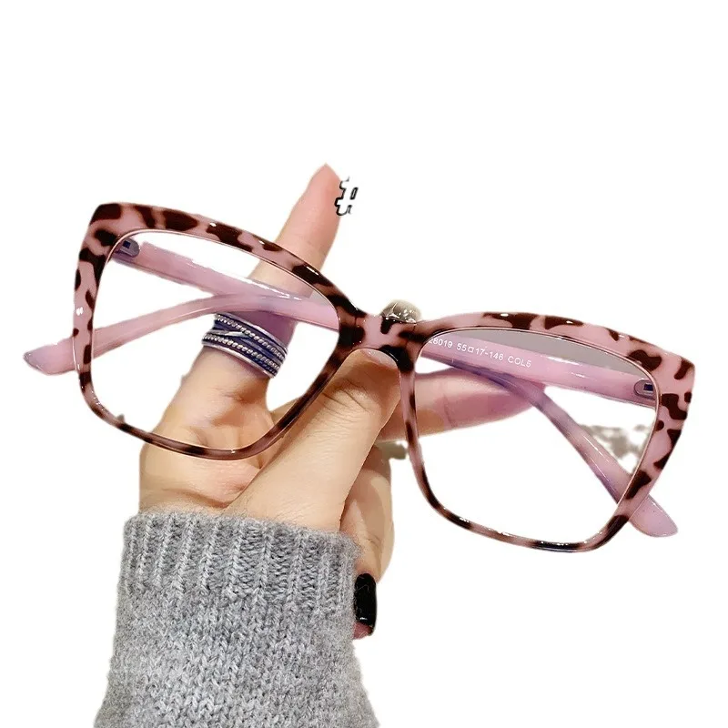 2025 جديد عين القط مكافحة نظارات الضوء الأزرق النساء خمر النظارات امرأة ليوبارد الوردي إطار نظارات النظارات الكلاسيكية خمر
