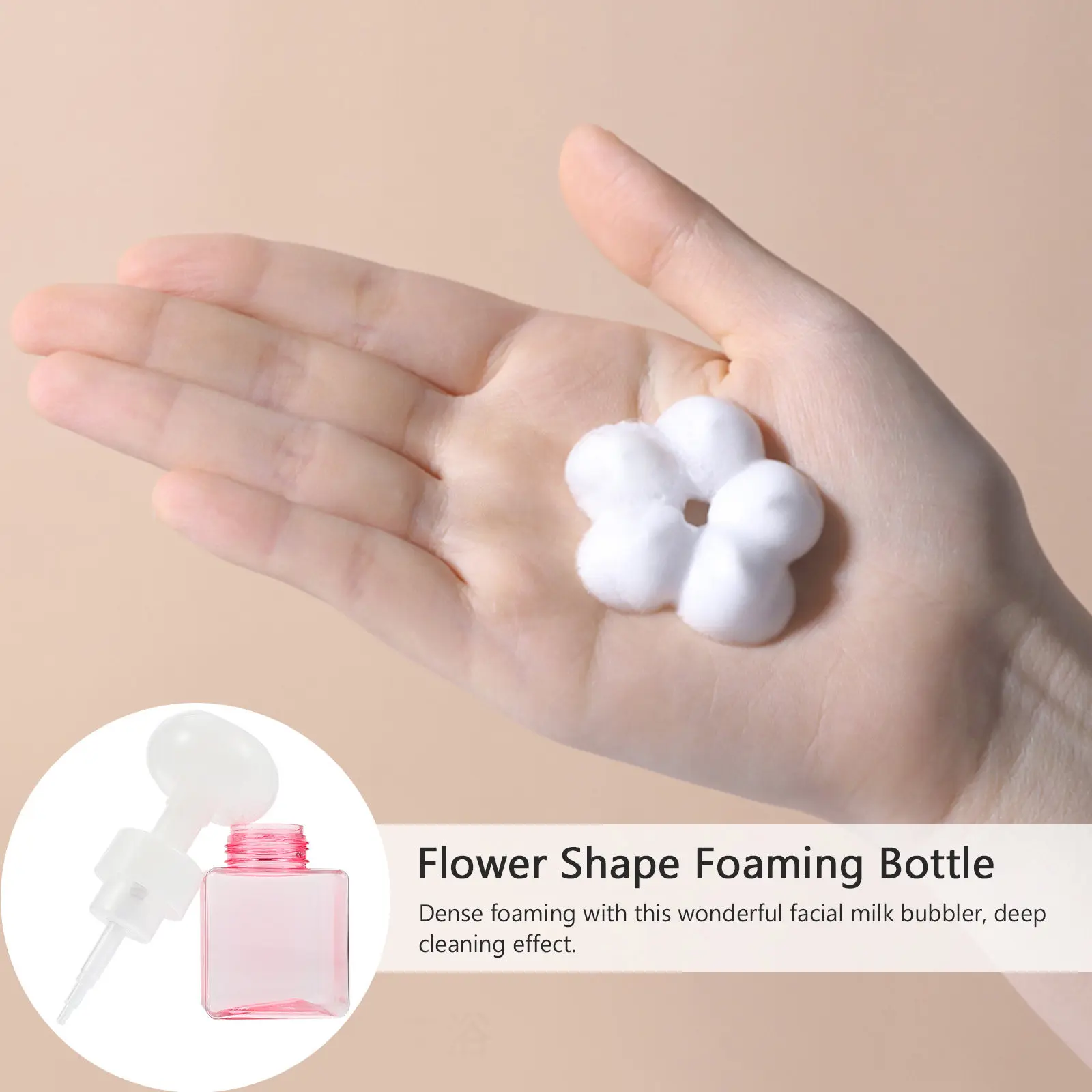 

250Ml Flower Shape Foaming Bottle Dispenser Empty Refillable Travel Container for Facial Soap Shower Gel Shampoo