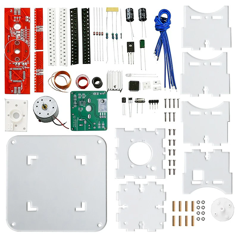 LED Display DIY Kit 51 SCM Dual Color Cross Rotating Welding Spare Parts with Programming for Soldering Practice